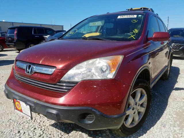 JHLRE38758C020589 - 2008 HONDA CR-V EXL BURGUNDY photo 2