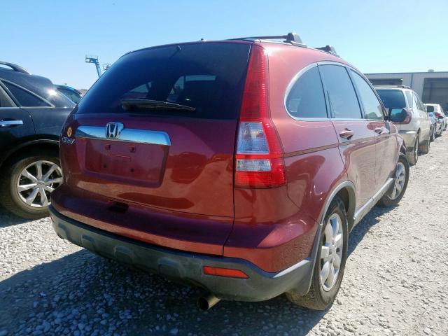 JHLRE38758C020589 - 2008 HONDA CR-V EXL BURGUNDY photo 4