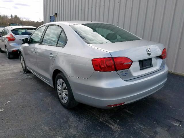 3VW1K7AJ6BM305742 - 2011 VOLKSWAGEN JETTA BASE 银色 照片 3