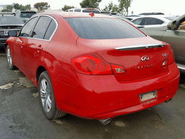 JN1CV6AR7DM353464 - 2013 INFINITI G37 RED photo 3