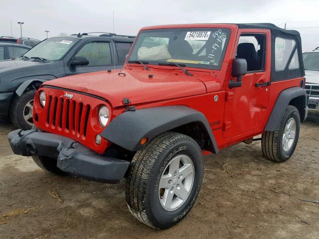 1C4AJWAG5EL128224 - 2014 JEEP WRANGLER S RED photo 2