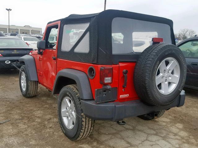 1C4AJWAG5EL128224 - 2014 JEEP WRANGLER S RED photo 3