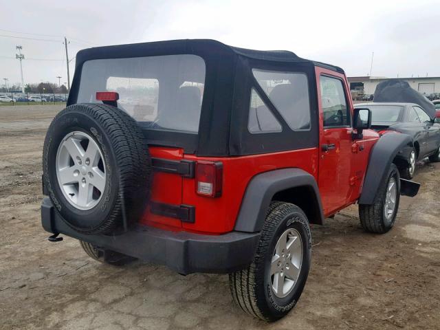 1C4AJWAG5EL128224 - 2014 JEEP WRANGLER S RED photo 4