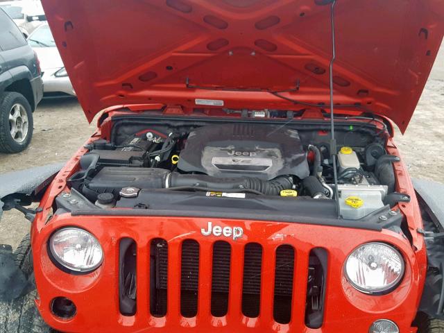 1C4AJWAG5EL128224 - 2014 JEEP WRANGLER S RED photo 7