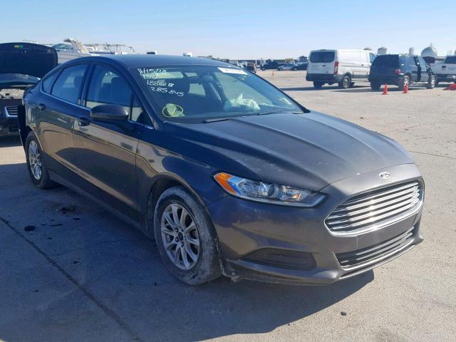 3FA6P0G76GR285845 - 2016 FORD FUSION S GRAY photo 1