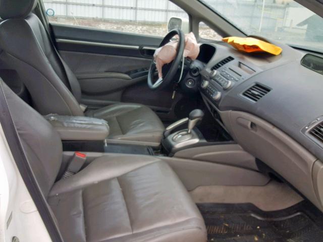 2HGFA16039H035890 - 2009 HONDA CIVIC EXL WHITE photo 5