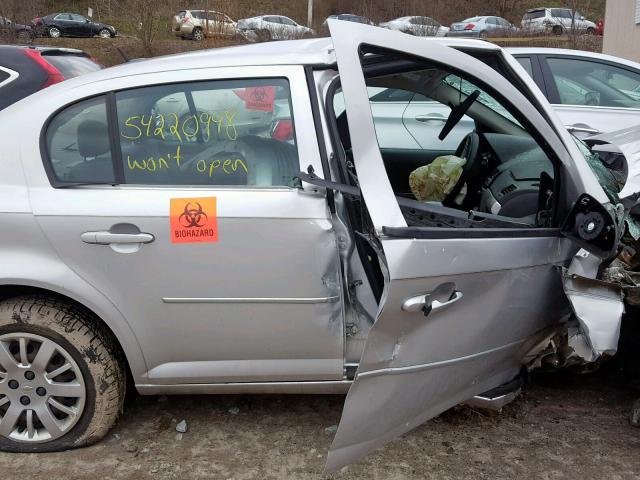 1G1AT58H597122837 - 2009 CHEVROLET COBALT LT SILVER photo 9