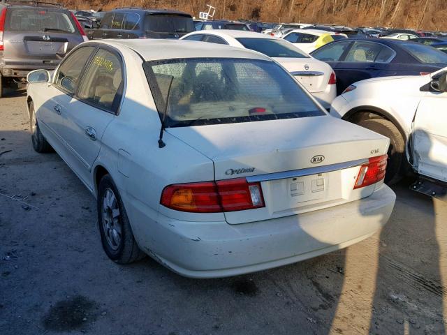 KNAGD128225136256 - 2002 KIA OPTIMA MAG WHITE photo 3