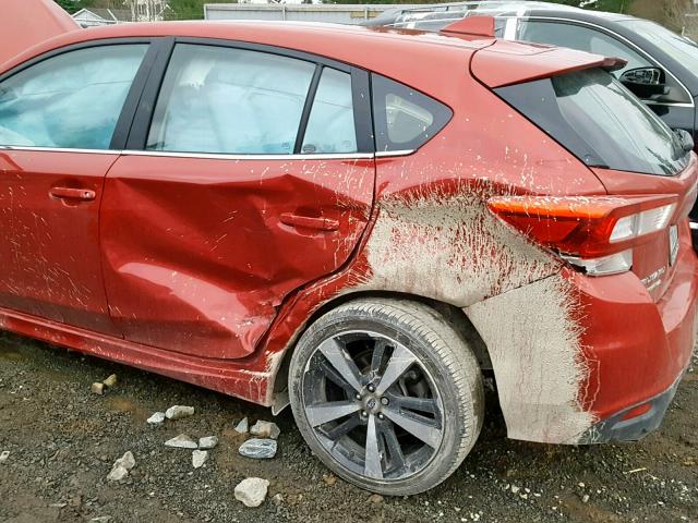 4S3GTAW6XJ3727654 - 2018 SUBARU IMPREZA LI RED photo 9