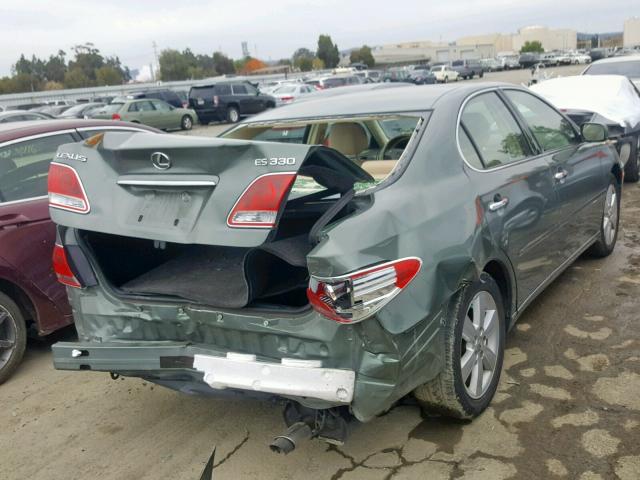 JTHBA30G955139010 - 2005 LEXUS ES 330 GREEN photo 4