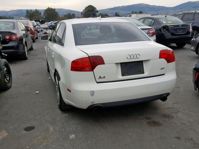 WAUAF78E66A037808 - 2006 AUDI A4 2 WHITE photo 3