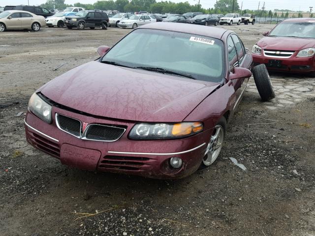 1G2HX54K414190844 - 2001 PONTIAC BONNEVILLE BURGUNDY photo 2