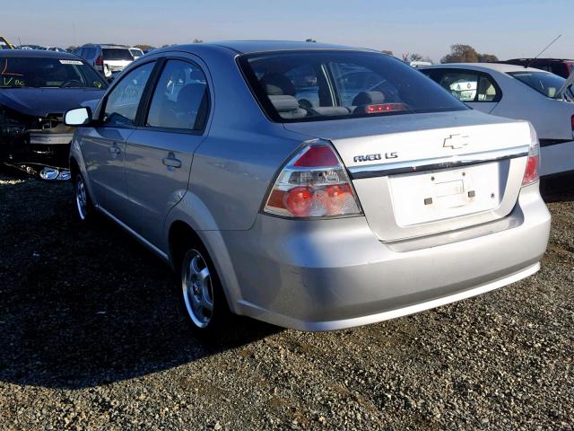 KL1TD56697B087722 - 2007 CHEVROLET AVEO BASE Күміс фото 3