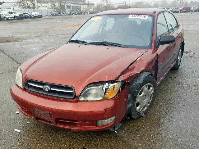 4S3BE635427207313 - 2002 SUBARU LEGACY L RED photo 2