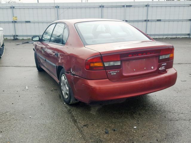 4S3BE635427207313 - 2002 SUBARU LEGACY L RED photo 3