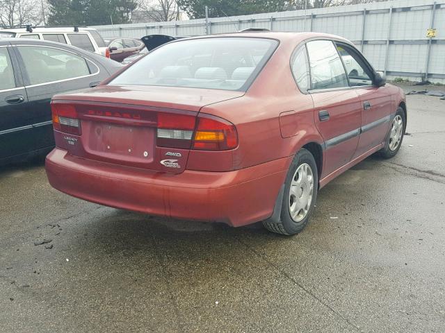 4S3BE635427207313 - 2002 SUBARU LEGACY L RED photo 4