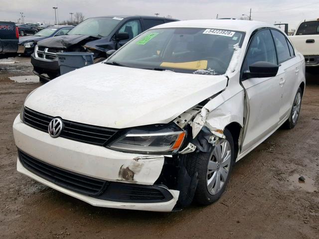 3VW2K7AJ5BM356959 - 2011 VOLKSWAGEN JETTA BASE WHITE photo 2