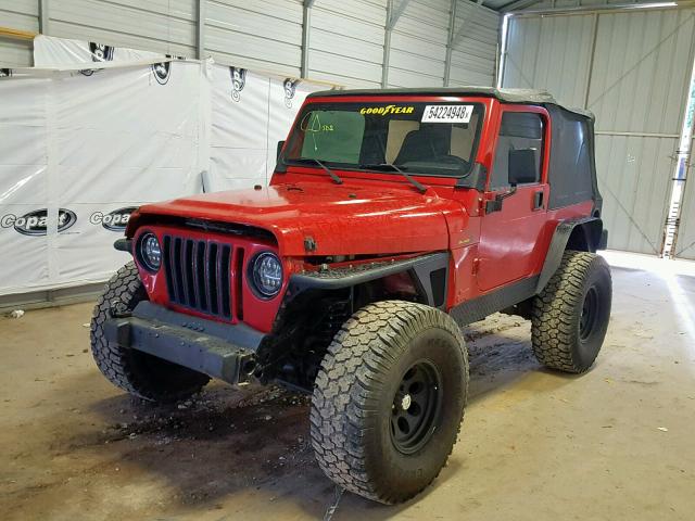 1J4FA49S9YP756183 - 2000 JEEP WRANGLER / RED photo 2