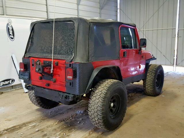 1J4FA49S9YP756183 - 2000 JEEP WRANGLER / RED photo 4