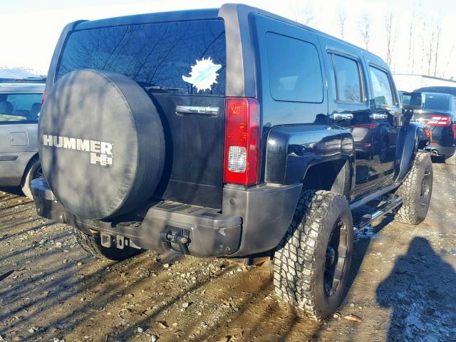 5GTDN13E678221509 - 2007 HUMMER H3 BLACK photo 4