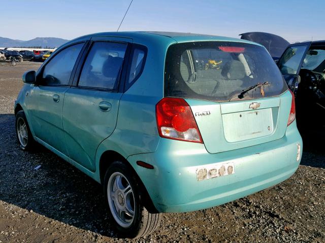 KL1TD66606B590303 - 2006 CHEVROLET AVEO BASE Turkuaz foto 3