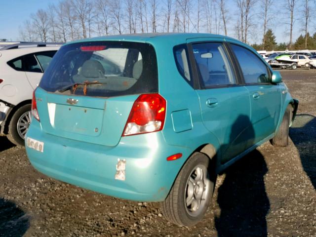 KL1TD66606B590303 - 2006 CHEVROLET AVEO BASE Turkuaz foto 4