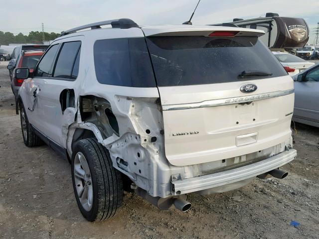 1FM5K7F83FGC62421 - 2015 FORD EXPLORER L WHITE photo 3