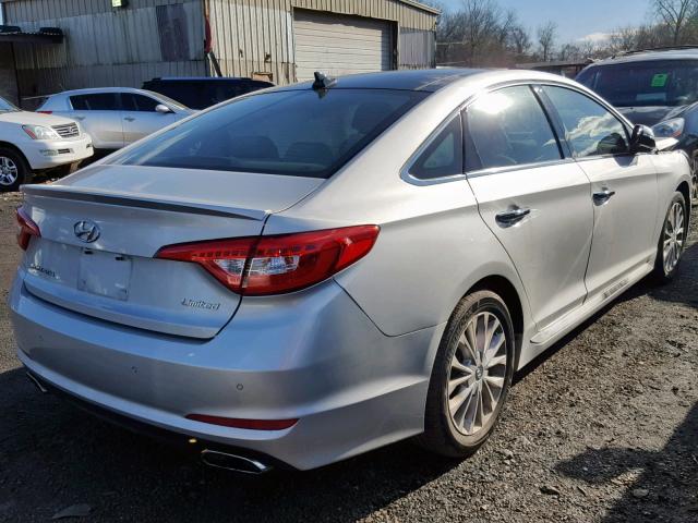 5NPE34AF3FH026983 - 2015 HYUNDAI SONATA SPO SILVER photo 4