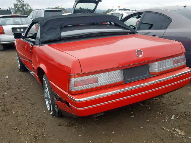 1G6VR3383MU100013 - 1991 CADILLAC ALLANTE CV RED photo 3