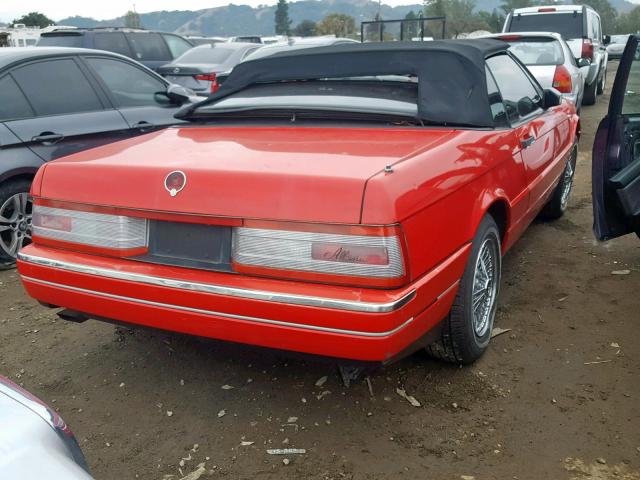 1G6VR3383MU100013 - 1991 CADILLAC ALLANTE CV RED photo 4