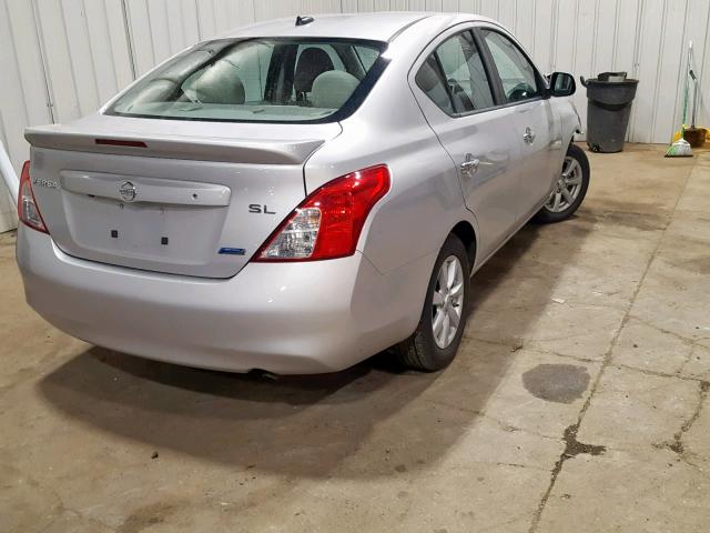 3N1CN7AP0DL846904 - 2013 NISSAN VERSA S SILVER photo 4