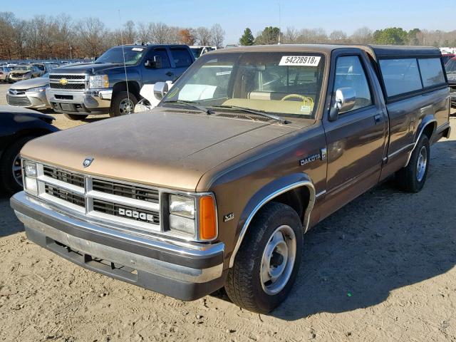 1B7GL26X1KS039919 - 1989 DODGE DAKOTA BROWN photo 2