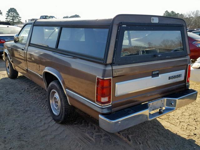 1B7GL26X1KS039919 - 1989 DODGE DAKOTA BROWN photo 3