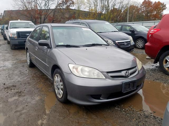 2HGES165X5H587238 - 2005 HONDA CIVIC LX GRAY photo 1