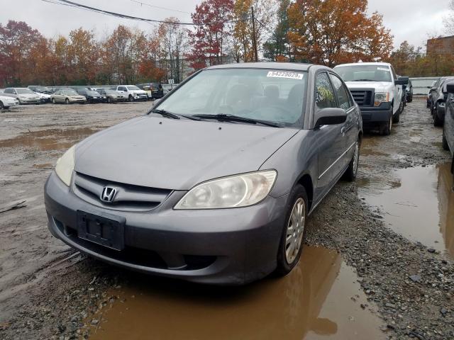 2HGES165X5H587238 - 2005 HONDA CIVIC LX GRAY photo 2