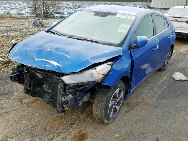 KMHC75LC3HU017628 - 2017 HYUNDAI IONIQ SEL BLUE photo 2