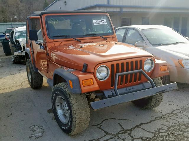 1J4FA49SX1P352394 - 2001 JEEP WRANGLER / ORANGE photo 1