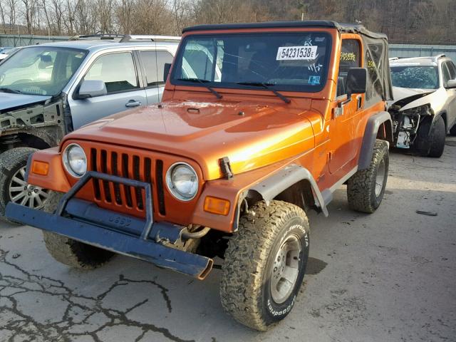 1J4FA49SX1P352394 - 2001 JEEP WRANGLER / ORANGE photo 2