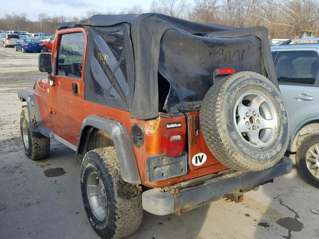 1J4FA49SX1P352394 - 2001 JEEP WRANGLER / ORANGE photo 3