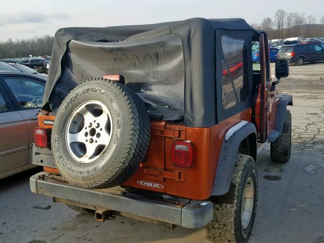 1J4FA49SX1P352394 - 2001 JEEP WRANGLER / ORANGE photo 4