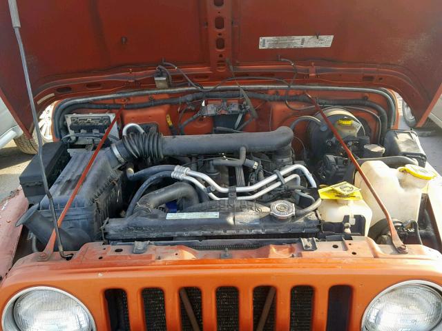 1J4FA49SX1P352394 - 2001 JEEP WRANGLER / ORANGE photo 7