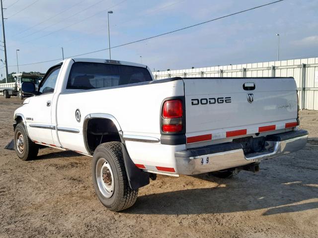 3B7KC26Z91M250613 - 2001 DODGE RAM 2500 WHITE photo 3