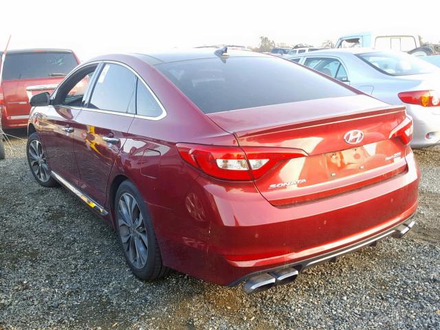 5NPE34AB4FH110517 - 2015 HYUNDAI SONATA SPO RED photo 3