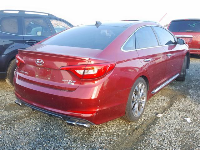 5NPE34AB4FH110517 - 2015 HYUNDAI SONATA SPO RED photo 4