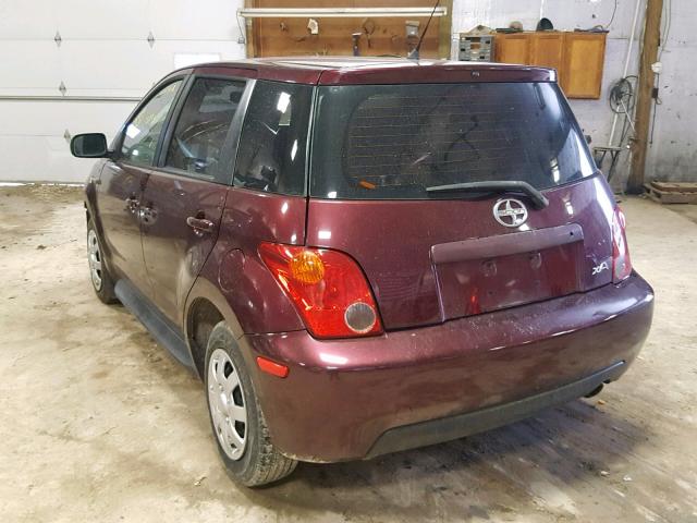 JTKKT624740050038 - 2004 TOYOTA SCION XA BURGUNDY photo 3