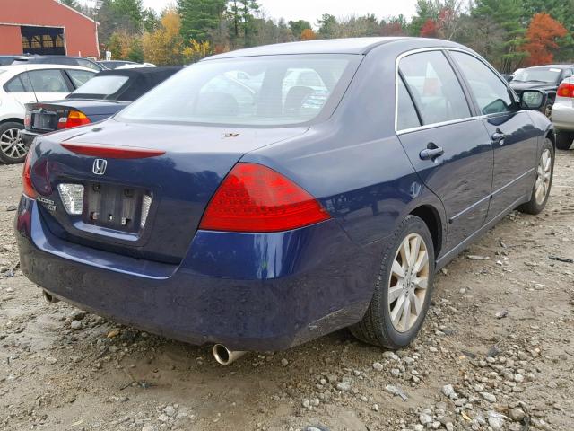 1HGCM664X7A052918 - 2007 HONDA ACCORD SE BLUE photo 4