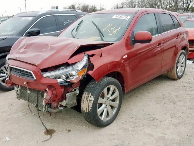 4A4AP4AU9FE005601 - 2015 MITSUBISHI OUTLANDER RED photo 2