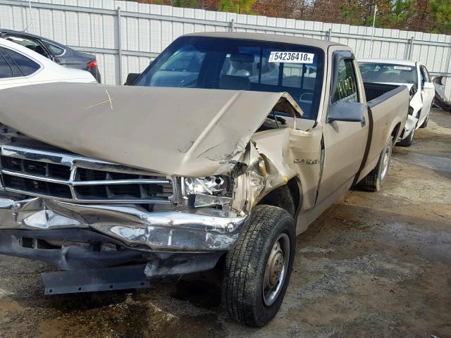 1B7FL26X7PS124119 - 1993 DODGE DAKOTA TAN photo 2