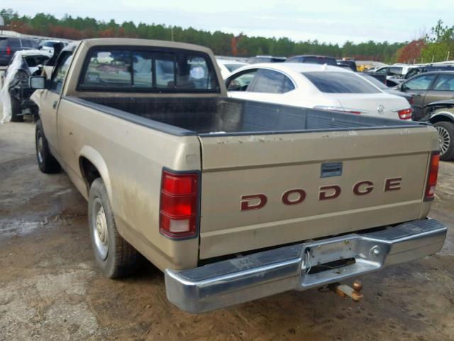 1B7FL26X7PS124119 - 1993 DODGE DAKOTA TAN photo 3