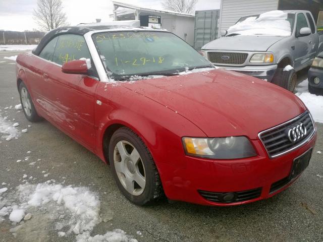 WAUAC48H15K008680 - 2005 AUDI A4 1.8 CAB RED photo 1